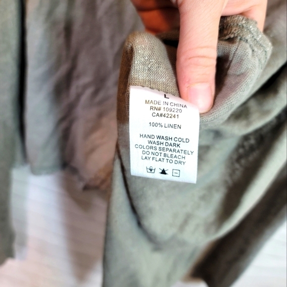 HERO & LEANDER 100% LINEN MOSS SPARKLE LIGHTWEIGHT CARDIGAN, SZ LARGE - Picture 9 of 15